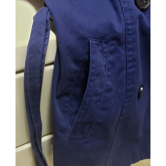 GAP Women's Navy Blue Trench Coat Fully Lined Double Breasted S Pre Owned Good - Picture 5 of 15